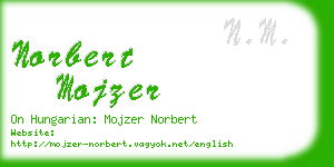 norbert mojzer business card